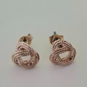 Gold Tone Love Knot Stud Earrings